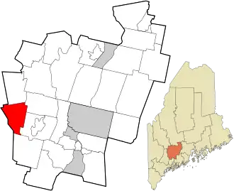 Location in Kennebec County and the state of Maine.