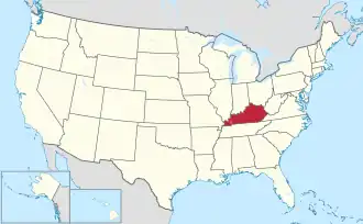 Location of Kentucky within the United States