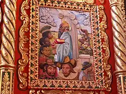 Painted wooden relief in the same church