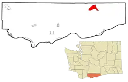 Location of Bickleton in Klickitat County, Washington