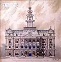 Proposed plan for City Hall in Novi Sad by Jozef Cocek, 1890