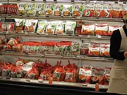 Displayed manufactured kimchi