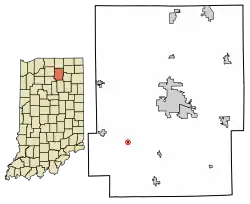 Location of Burket in Kosciusko County, Indiana.
