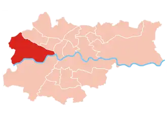Location of Zwierzyniec within Kraków