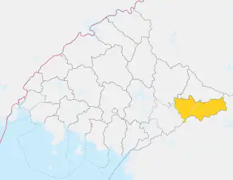Map of North Pyongan showing the Location of Kujang
