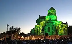 The abbey during a "Nuits romanes" concert.