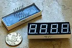 A multiplexed 4-digit, seven-segment display with only 12 pins