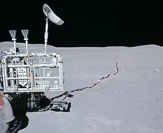 The Lunar Portable Magnetometer (LPM) was used to take a magnetic field measurement at the north rim of Spook