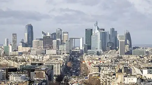 The business district of La Défense, to the west of Paris