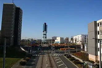 The Place de la Fontaine seen from the footbridge