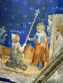 Saint Martial Receives the Pastoral Staff From Saint Peter, in a fresco in the Palais des Papes, Avignon
