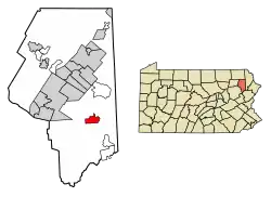 Location of Moscow in Lackawanna County, Pennsylvania
