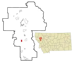 Location of Charlo, Montana