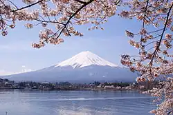 Lake Kawaguchi, one of the Fuji Five Lakes in Yamanashi Prefecture, at the foot of Mount Fuji