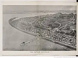 A black-and-white sketch that shows how the settlement would look like