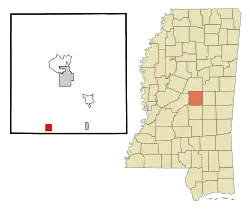 Location of Lena, Mississippi