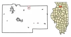 Location of Compton in Lee County, Illinois.
