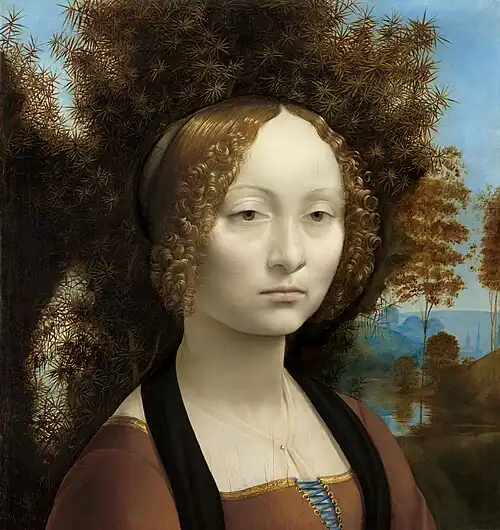 Ginevra de' Benci, c. 1474–1480, National Gallery of Art, Washington D.C.