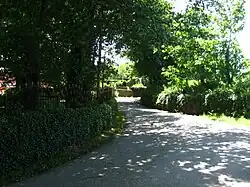 Leonardston Hall (left), on the road from Mascle Bridge to Hazelbeach