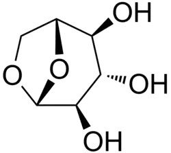 Stereo skeletal formula of levoglucosan