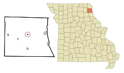 Location of Monticello, Missouri