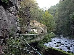 Ruined building of the hydropower station (Copitzer Elektrizitätswerk)