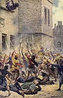 Illustrated by Czech history painter Adolf Liebscher c. 1900