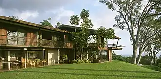 Makai (seaside) elevation, from lawn