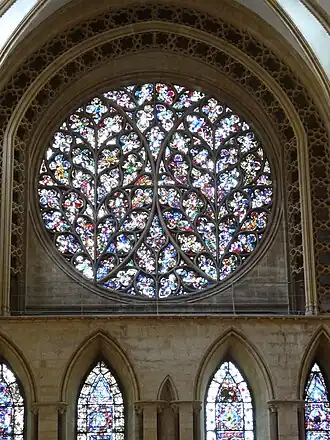 Bishop's Eye Window (1256–80), noted for its elaborate tracery