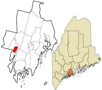 Location in Lincoln County and the state of Maine