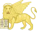 Lion of St. Mark seen on the Venetian Coat of Arms