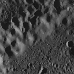 Northwest rim of Liszt crater. The image is about 14.3 km wide.