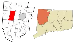 Cornwall's location within Litchfield County and Connecticut