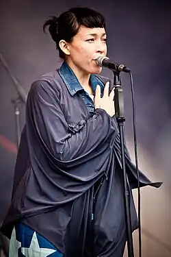 Nagano performing with Little Dragon at Parklife festival in Sydney, October 2011