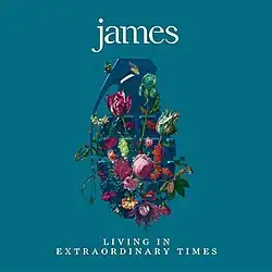 A grenade covered in roses against a blue background