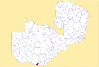 District location in Zambia