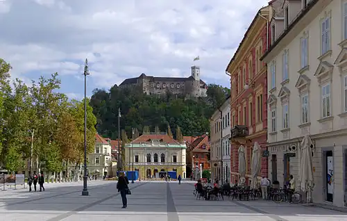 The Ljubljana Castle in Slovenia is a medieval fortress built in the 11th century and rebuilt in the 12th century