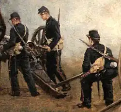 Loading and reaiming of the de Bange 90&nbsp;mm.