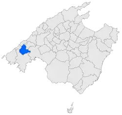 Map of Puigpunyent in Mallorca