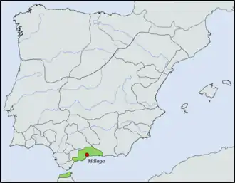 Taifa Kingdom of Málaga, c. 1037.