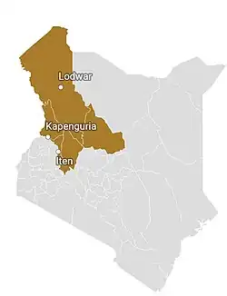 Location of Northern Rift Region in Kenya