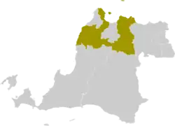 Serang Regency (magenta) in Banten Province