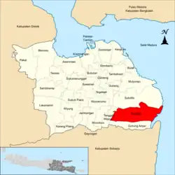 Location of Rungkut District within Surabaya