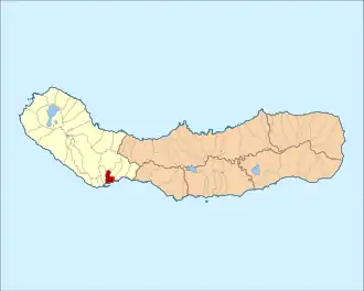 Location of the civil parish of São Pedro within the municipality of Ponta Delgada