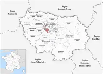 Location within the region Île-de-France