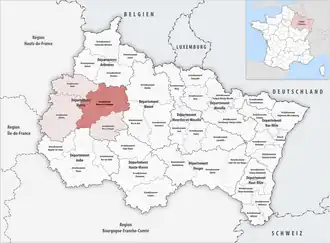 Location within the region Grand Est