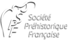 The society's name, the initials SPF, and a curve representing a stylised woolly mammoth or similar