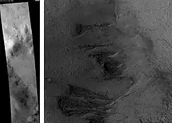 Lohse Crater Gullies on Central Peak. Image located in Argyre quadrangle. Having gullies on a central peak runs counter to the idea that they were formed by an aquifer, as was first suggested.