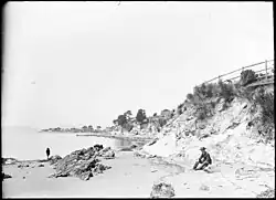 Lords Beach in 1930, depicting its natural eroding foreshore