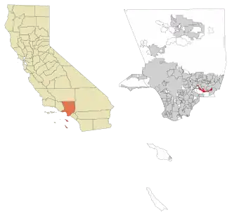 Location within Los Angeles County, California